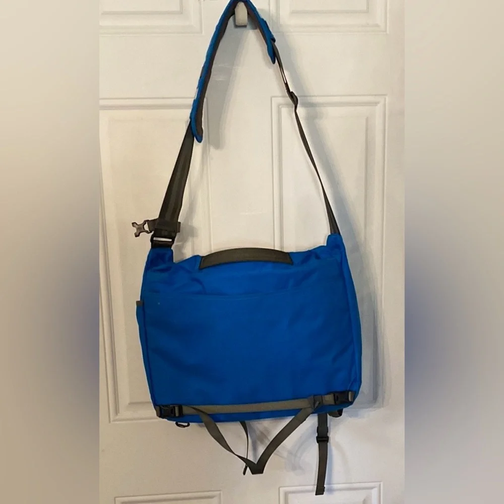 Patagonia Blue Messenger Bag with Reflective Accent